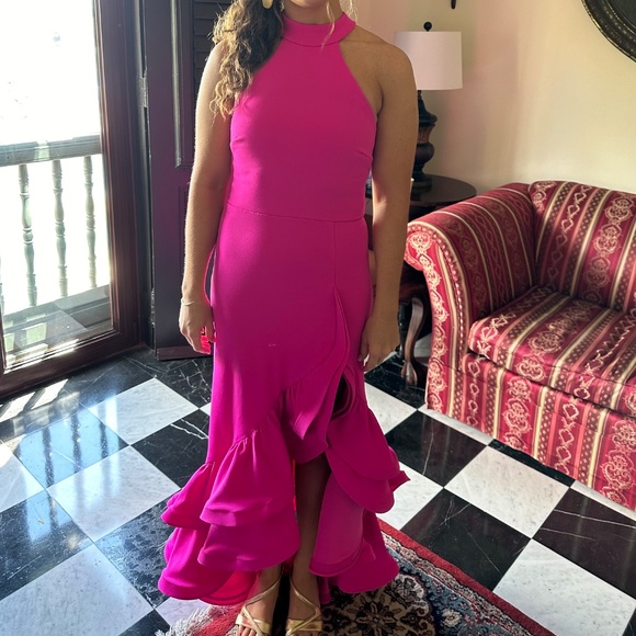 Aqua brand asymmetric, pink formal dress - Picture 3 of 6